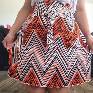 Vintage plus size y2k funky print midi skirt